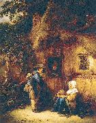 Ostade, Isaack Jansz. van Traveller at a Cottage Door Spain oil painting artist